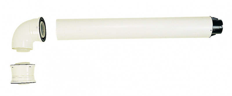 Комплект коаксиального дымохода горизонтальный, Ø 80/125 мм